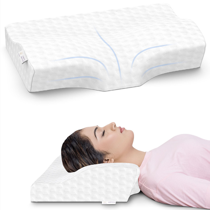 MY ARMOR Orthopedic Memory Foam Cervical Pillow for Neck & Shoulder Pain with Outer Cover Cervical Pillow(White)