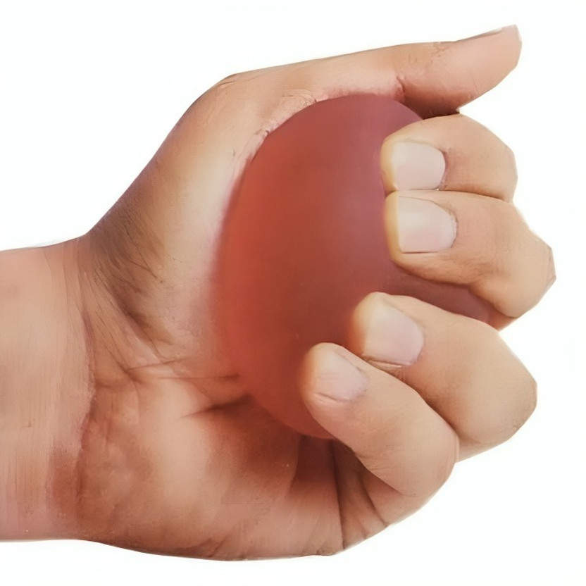 HEALTHTREK Silicone Gel Stress Ball for Hand Exercise & Anxiety Relief (Soft) Hand Support(Red)