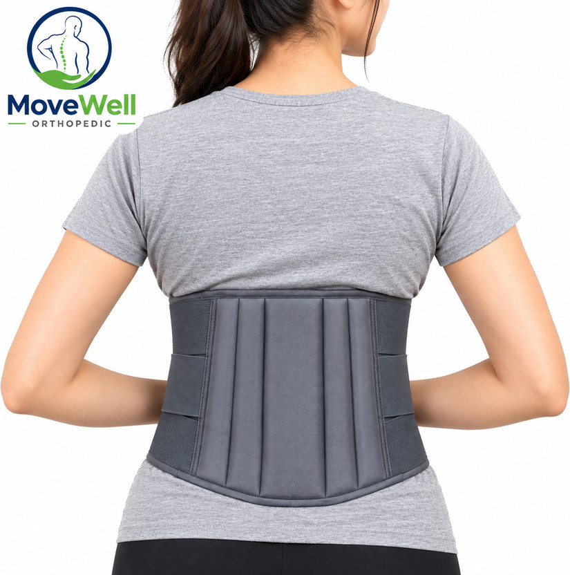 MoveWell MoveWell Orthopedic Orthopedic Lumbar Sacral Back Support Belt for Men & Women Back / Lumbar Support(Grey) - Flipkart Deal