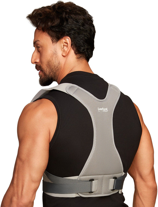 Leeford Posture Corrector Belt for Men & Women, Back Support Belt for Pain Relief Posture Corrector(Grey)