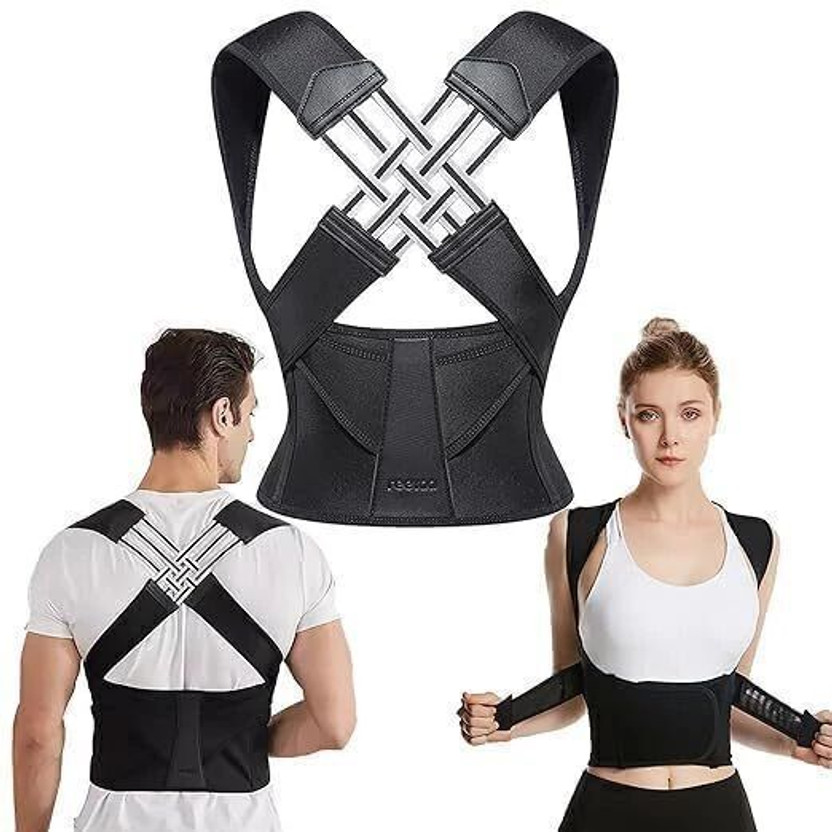 Ahs Products Body Back Posture Correcting Belt Backbone Clavicle Brace Shoulder Support Belt Posture Corrector(Black)