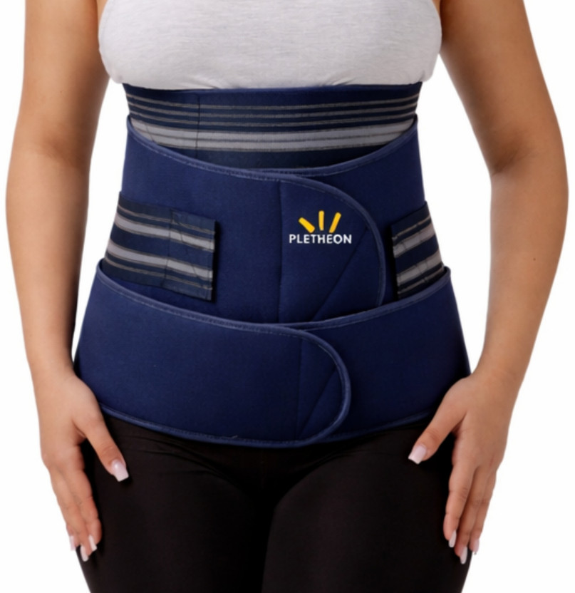 PLETHEON Postpartum Waist Trainer Recovery Support Belt Post Maternity Belt for Pregnancy Abdominal Belt(Blue)