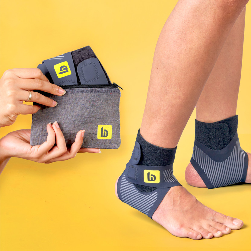 betterhood Ankle Binder, ZeroBulk Design for Sports & Injury Recovery, L Pack of 2 Ankle Support(Black)