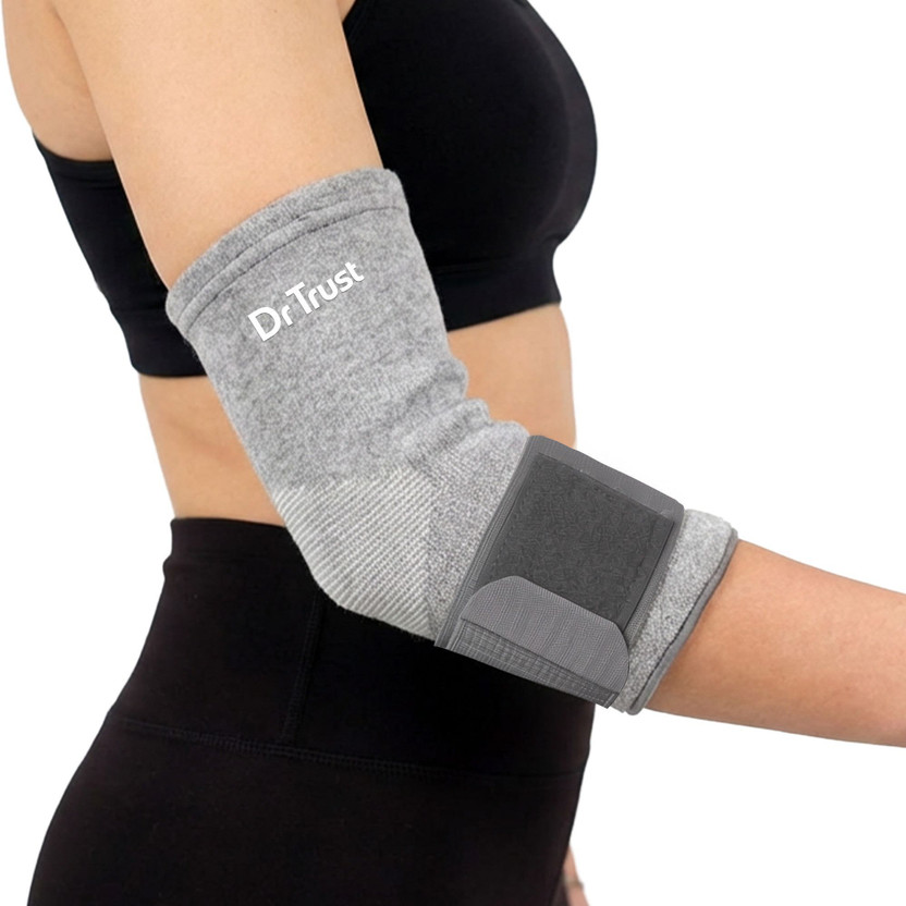Dr Trust USA Orthopedic Elbow Sleeve for Pain Relief, Sports & Exercise Compression Brace Elbow Support(Grey)