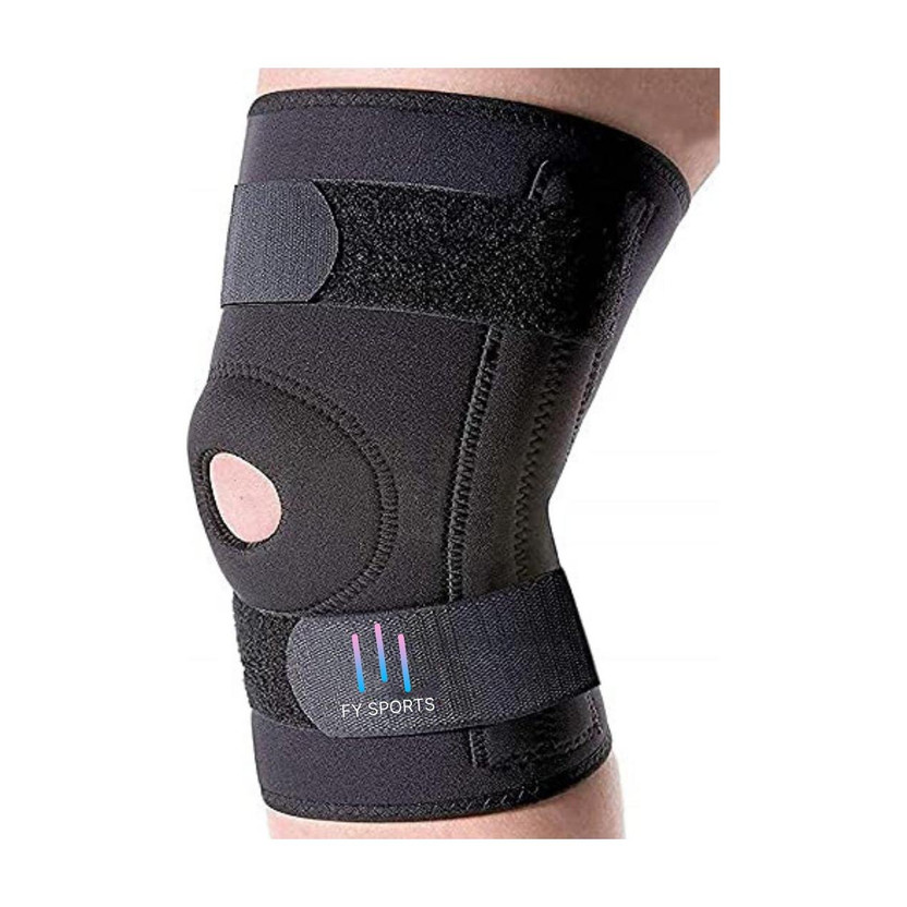 FY Sports Adjustable Knee Cap Support Brace Sports Gym Running Arthritis Joint Pain Relief Knee Support(Black)