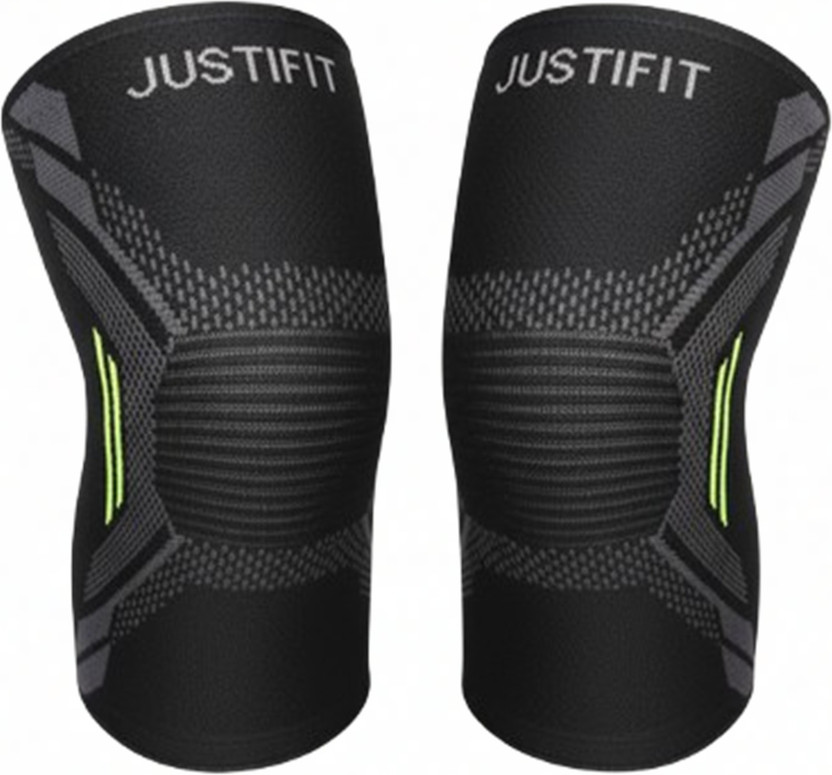 JUSTIFIT Running Knee Cap Support Men Women (size XXL) 1 pair Knee Support(Black, Green)