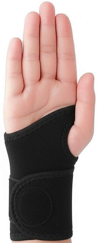 Helistar Unisex Black Wrist Support Brace Right Hand – Breathable Pain Relief (Pack Of 1) Hand Support(Black)