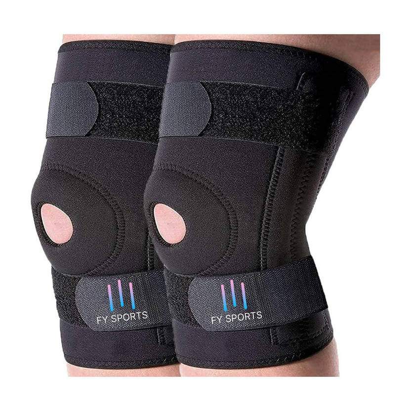 FY Sports Adjustable Cap Support Brace Sports Gym Running Arthritis Joint Pain Relief Knee Support(Black)
