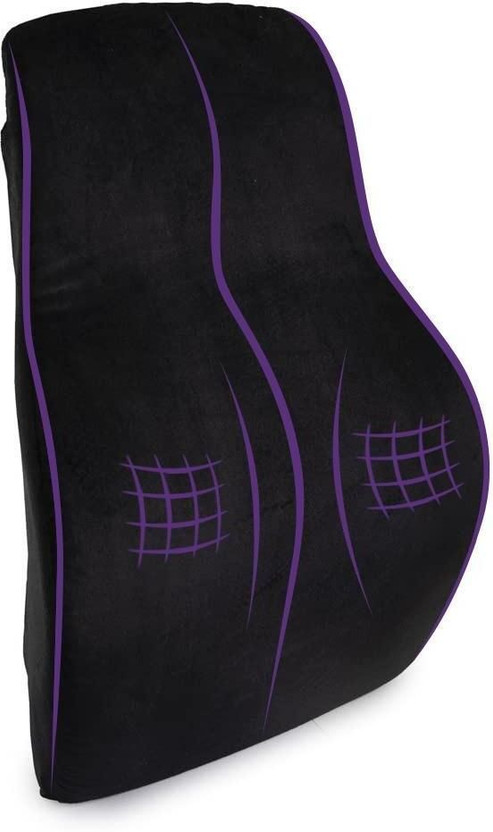 Wakefit Memory Foam Back Support Chair Cushion (Black) Back / Lumbar Support(Black)