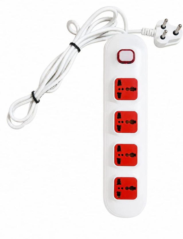DigiPrints 4+1S 6A Multi Plug Power Strip with Master Switch for Home & Office 4  Socket Extension Boards(Multicolor, 2.5 m)