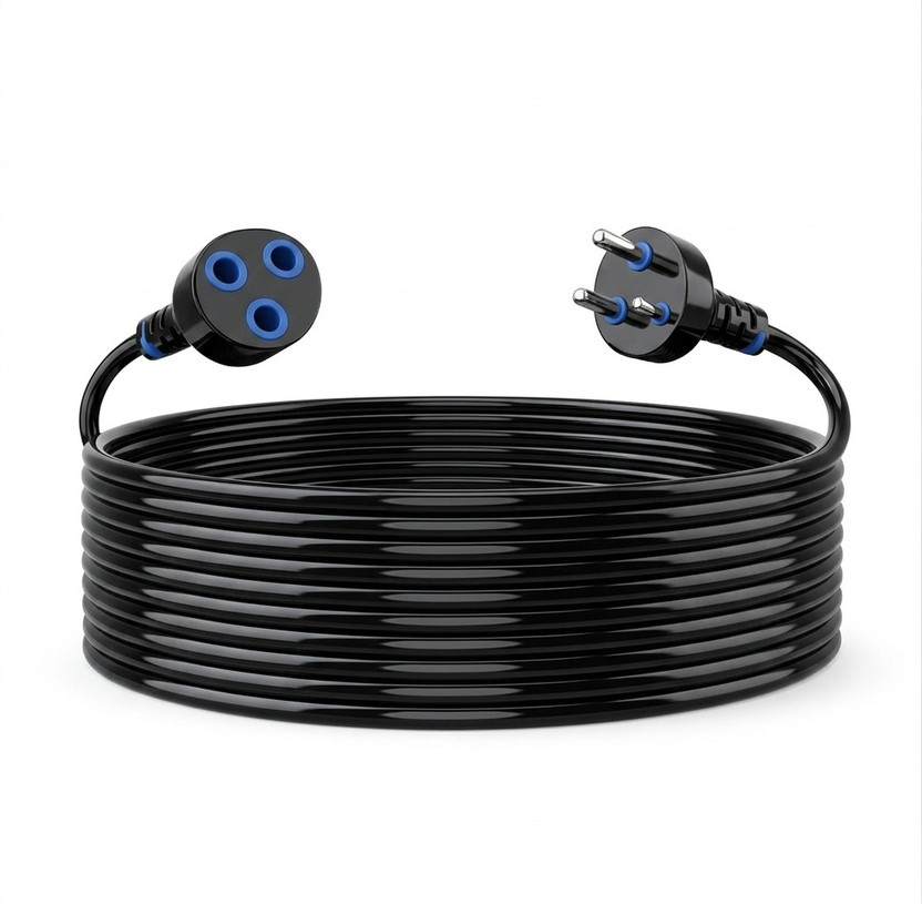 ZIYTRACK Extension Male Female Power Cord | 3 Meter Long Copper Wire | 3&2 Pin Plug Use| 1  Socket Extension Boards(Black, 3 m)