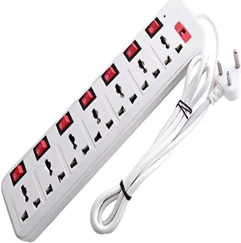 Shivaye plast 7+7ext90inchwhite 7  Socket Extension Boards(White, 3 m)