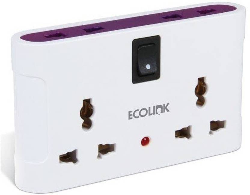 EcoLink 4 Way Multiplug 6A 4 Socket Extension Boards Price in India