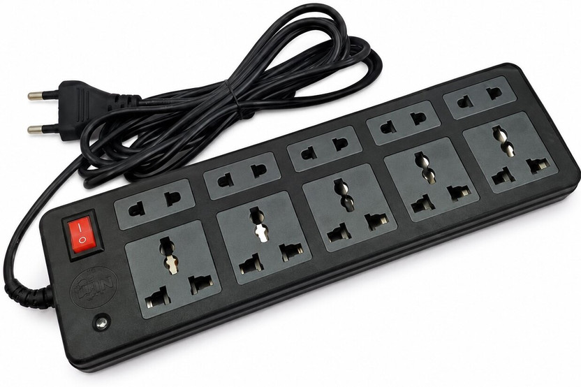 GoutamOP 10 Socket Extension Board with Master Switch & Indicator 10  Socket Extension Boards(Black, 2.5 m)