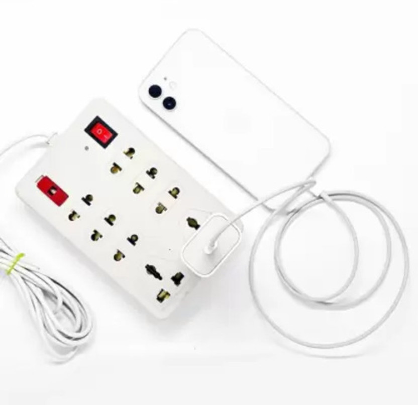 Floe CB_2550 Mini Surge Protector Electric Board 8 Socket Extension Boards 8  Socket Extension Boards(White, 2.5 m)