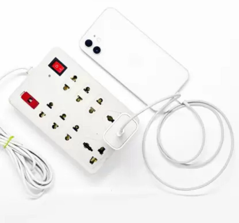 Eels Eels Square Board 8 Socket Extension Boards (White) 8  Socket Extension Boards(White, 2.5 m)
