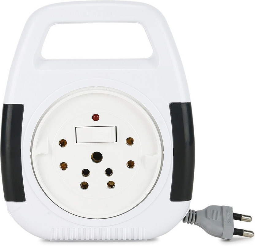 ANCHOR 6A 2 Pin Flex Box with Indicator & Handle 3  Socket Extension Boards(White, 4 m)