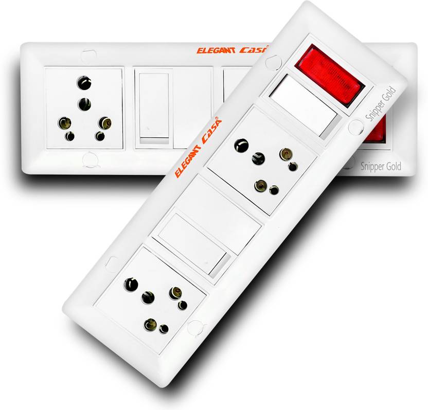 Elegant Casa Elegant Casa Extention Board Two 6/16Amp Indian Socket 2