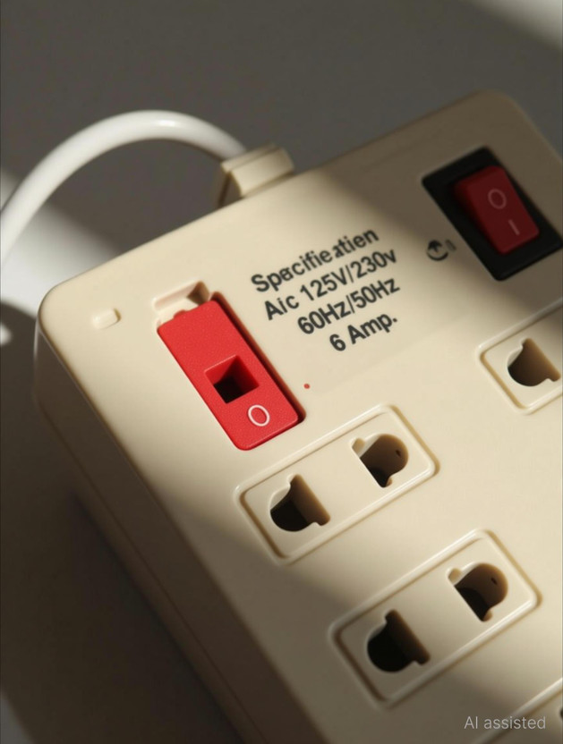 Vimla CB_15451_6 Two Pin Socket + 2 Three Pin Socket Surge Protector 8 Socket 8  Socket Extension Boards(White, 2.5 m)