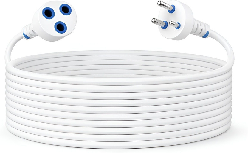 ZIYTRACK Extension Cord 3 Meter Hevy Duty Long Wire Cord 3 Pin Extension Cord Socket 10A 1  Socket Extension Boards(White, 3 m)
