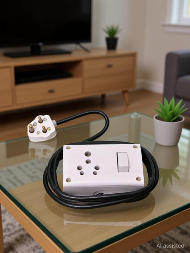 Cordnet Heavy Duty Extension Board 1  Socket Extension Boards(White, 3 m)