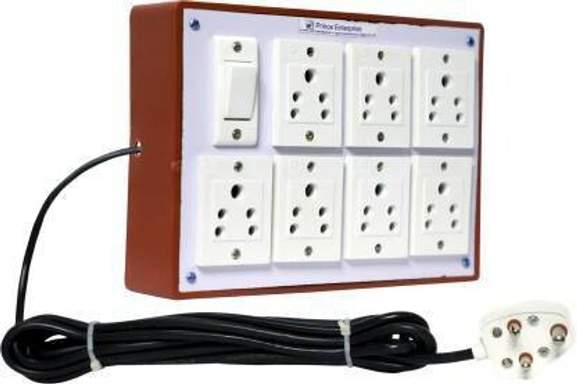 cromium 7 PLUG + SWITCH 2  Socket Extension Boards(Orange, 2.5 m)