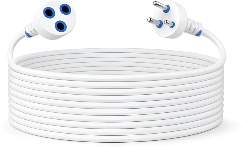 ZIYTRACK Extension Cord 3 Meter Hevy Duty Long Wire Cord 3 Pin Extension Cord Socket 10A 1  Socket Extension Boards(White, 3 m)