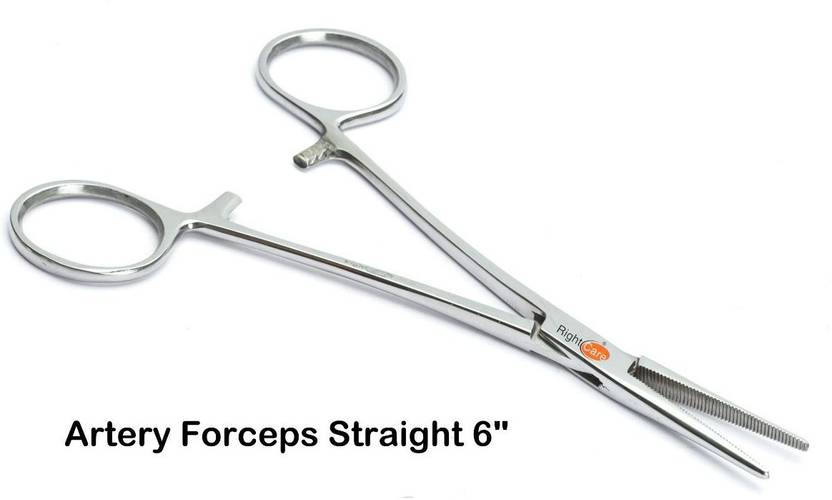 RightCare Stainless Steel Hemostatic Artery Forceps Straight 6" Inches Utility Forceps Price in