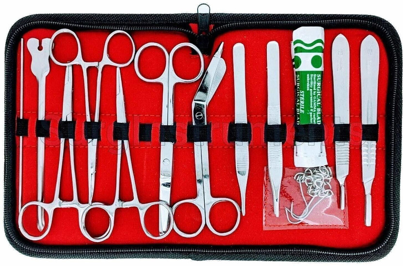 mediwave 18 pcs Minor Surgery Set Surgical Instruments Kit Stainless Steel Utility Forceps