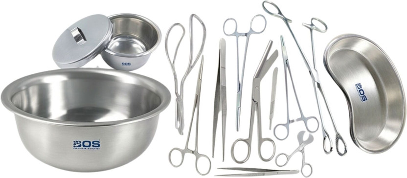 Bos Medicare Surgical Delivery Set Instrument Set of 13 Dressing Forceps