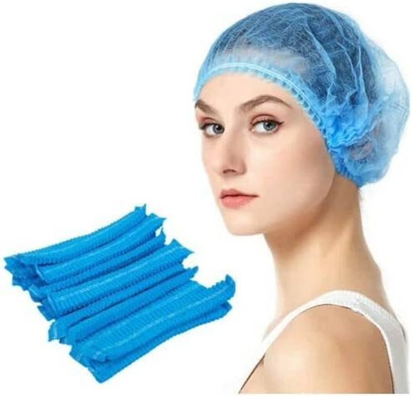 SKY VOGUE BLUE 200 Disposable Nonwoven Bouffant Caps I Shower cap I
