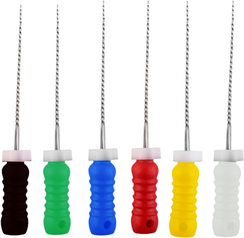 HEALIX Dental Stainless Steal | K-Files | #45-80 | Assorted | 21mm | Pack of 6 Files Surgical Plier(Stainless Steel)