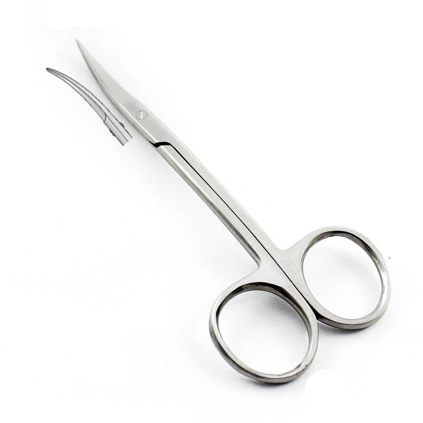 Crystodent Dental Surgical Double Curved Iris Scissor (12 cm) Curved