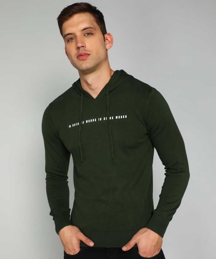 WROGN Printed Hooded Neck Casual Men 