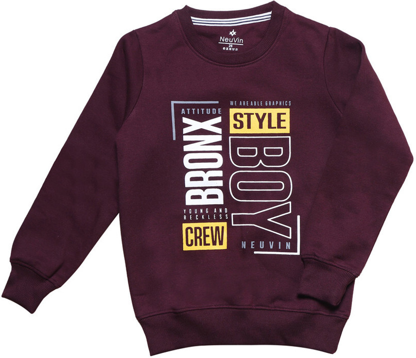 NeuVin NeuVin Full Sleeve Printed Boys Sweatshirt - Flipkart Deal