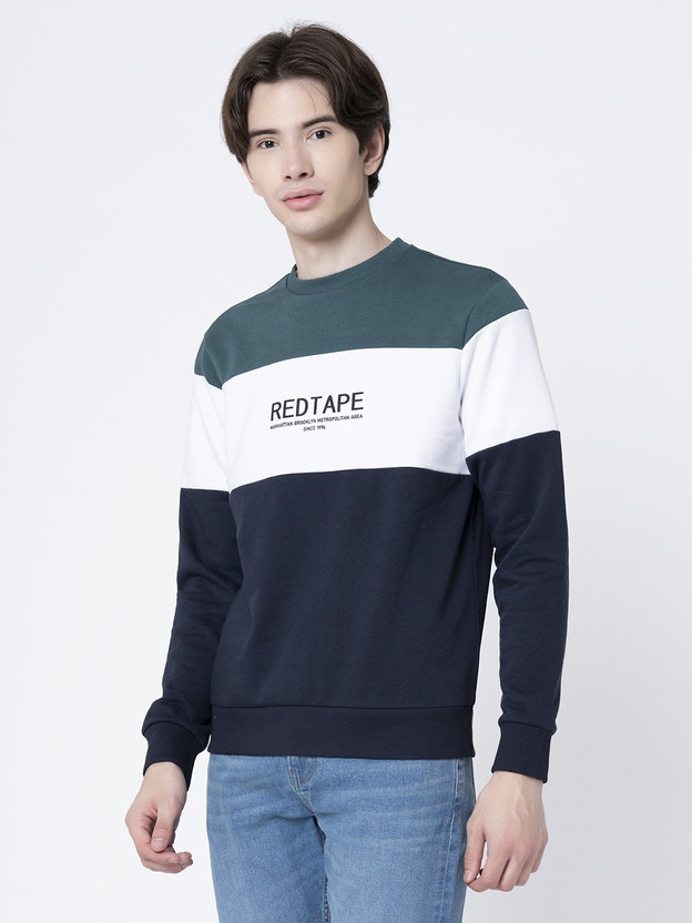 Full Sleeve Color Block Men Sweatshirt 