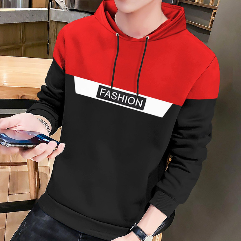 Sleeve Color Block Men Sweatshirt 
