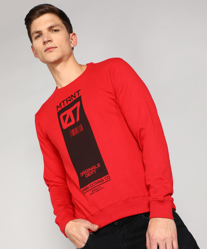 Sleeve Printed Men Sweatshirt 