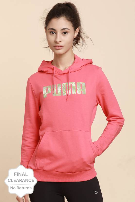PUMA Women Full Sleeve Printed Hooded Sweatshirt