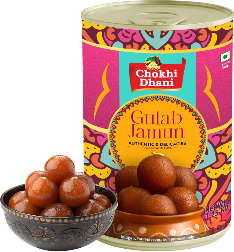 Chokhi Chokhi Dhani Foods Gulab Jamun 1.25 Kg | Pure Desi Ghee | Soft & Juicy Indian Sweets(1.25 kg) - Flipkart Deal