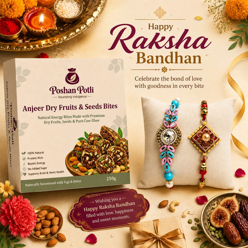 poshan potli Anjeer Dry Fruit & Seeds Bites (250 Grams) 1PCS(250 g)