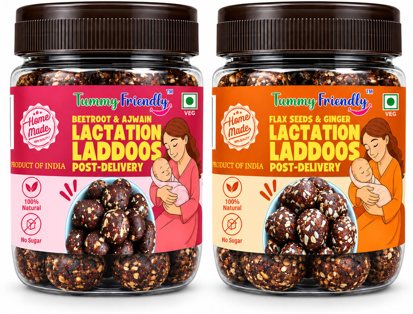 TummyFriendly TummyFriendly Foods Gond Laddu. Post Delivery Lactation Supplement Laddoo. FlaxGinger-BeetAjwain(2 x 250 g) - Flipkart Deal