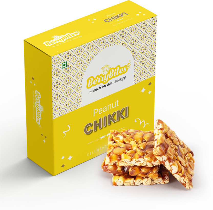 Delight Berrybites Peanut Chikki, Peanut Bar, GroundNut Bar, Gajak Gazak | with Jaggery Box(800 g)