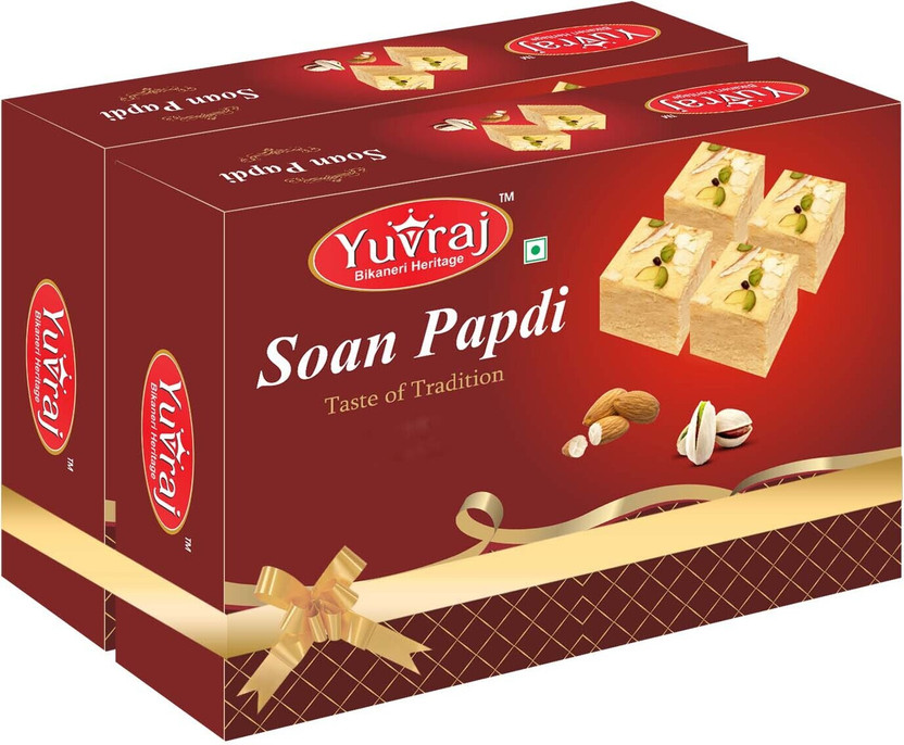 Yuvraj Food Product Soan Papdi Pack of 2 (400gm X 2) Box(2 x 400 g)