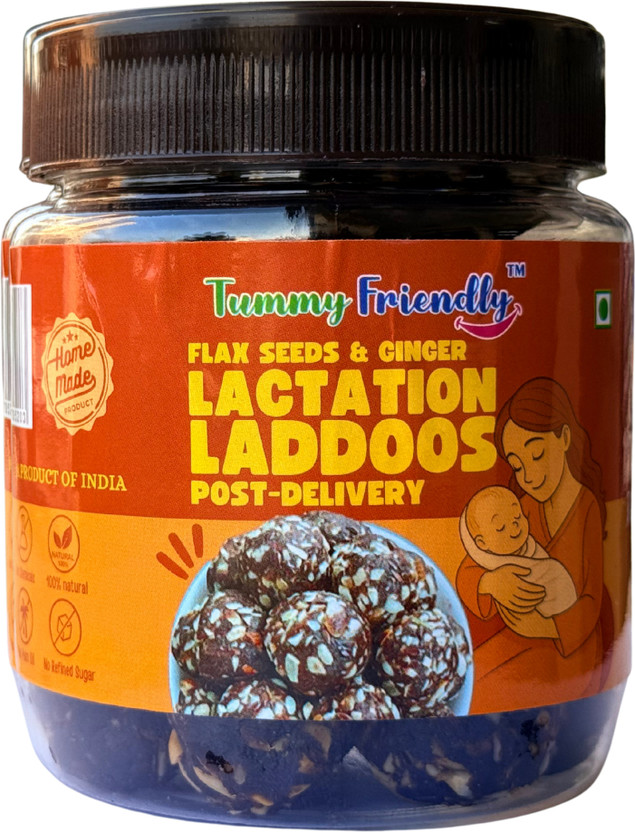 TummyFriendly Foods Gond Laddu. Post Delivery Lactation Supplement Laddoo. Postpartum Ladoo-Flax(250 g)