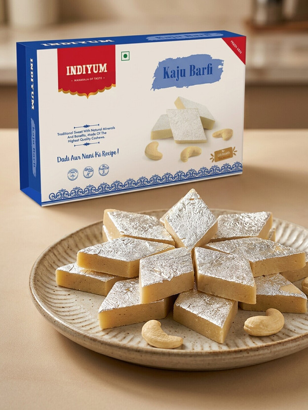 Indiyum Mithai Kaju Katli Sweet Kaju Barfi BQ(200 g)