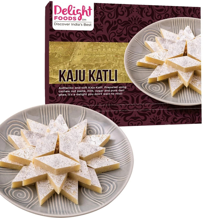 Delight Foods Kaju Katli Barfi Pack - 250g || Indian Sweet ||(250 g)