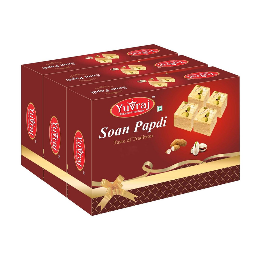 Yuvraj Food Product Soan papadi (patisa ) Famous indian sweets ( 200 Gm X 3 ) combo pack(3 x 200 g)