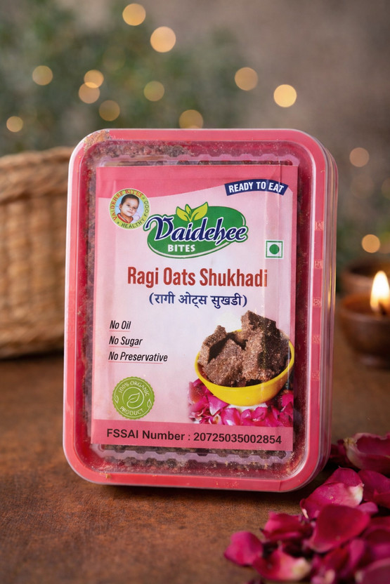 Vaidehee Bites Ragi Oats Shukhadi | Healthy Millet Sweet Snack | No Sugar No Preservatives(250 g)