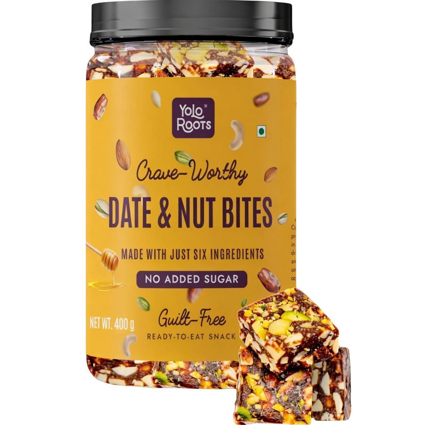 Yolo Roots Classic Date Bites 400 gm- 20 Pieces khajur Barfi(400 g)